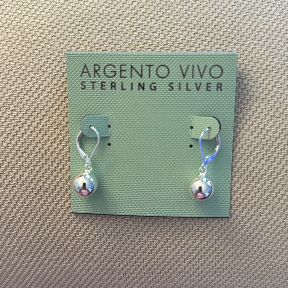 Sterling Silver pierced earrings by Argento Vivo- brand new never worn.